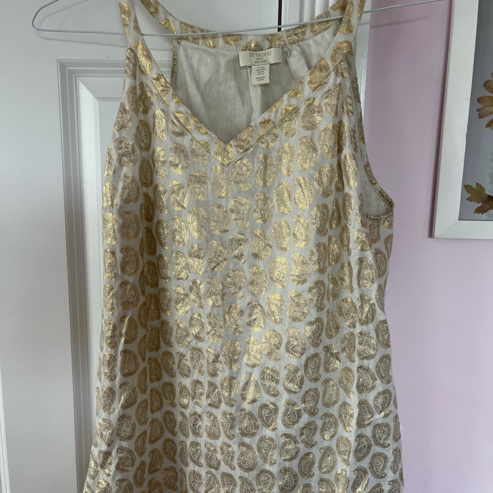 St. Tropes Gold V-cut Halter Top